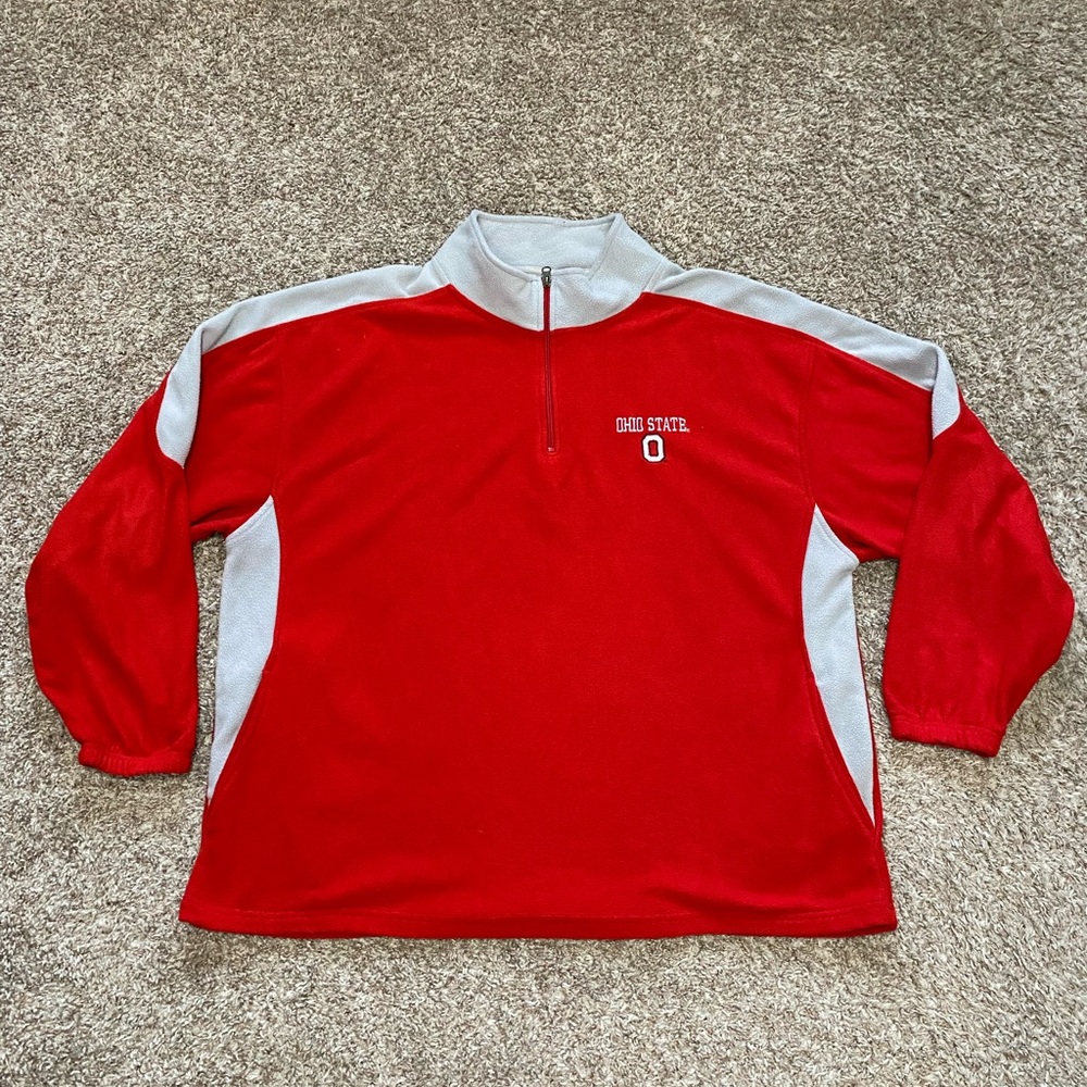Vintage Ohio‎ State Buckeyes NCAA ProEdge 1/4 Zip Pullover Sweater Men Size 2XL